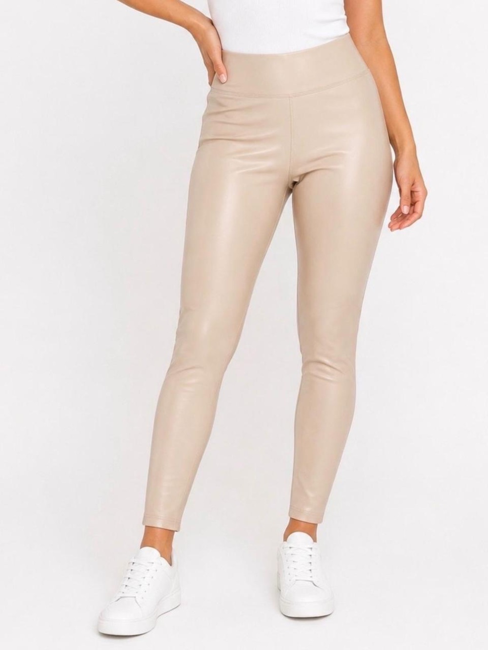Offline by Aerie Real Good Leggings Cream Faux Leather High-Waist Stretch Pants